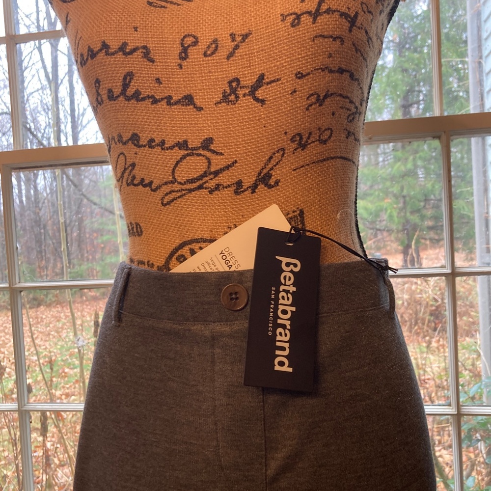 Yoga Dressy Pants - BETABRAND!  Straight cut medium gray with shimmer  nwt XL